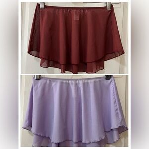 Wear Moi Set of 2 Ballet Skirts Lavender and Burgundy Women Teen or Girl XS/S